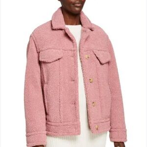 VINCE Women's Pink Sherpa Jacket, XXS